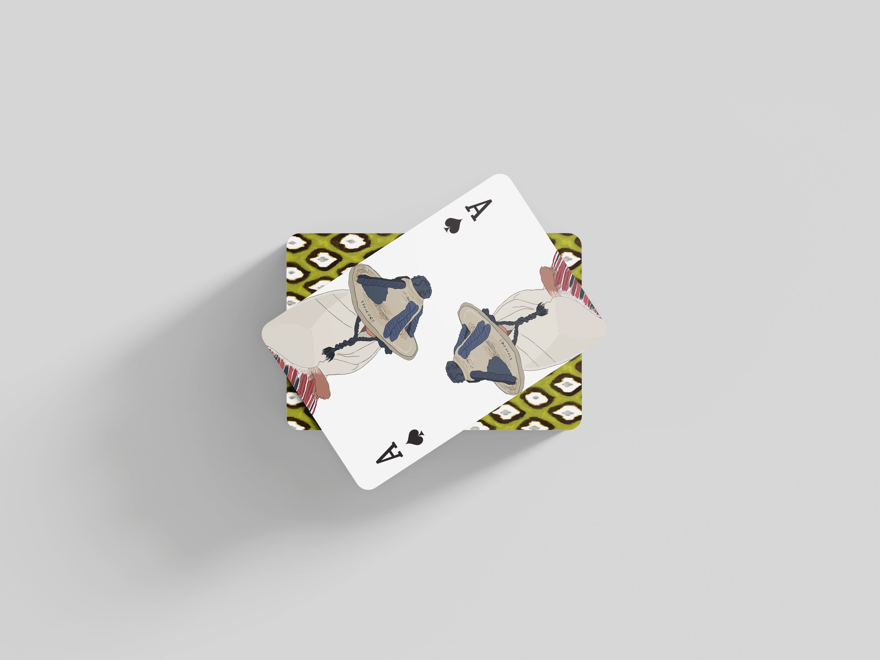 Olive Ikat | Illustrated Playing Cards