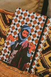Moroccan notebook with geometric pattern and traditional illustration by ethnik stationery