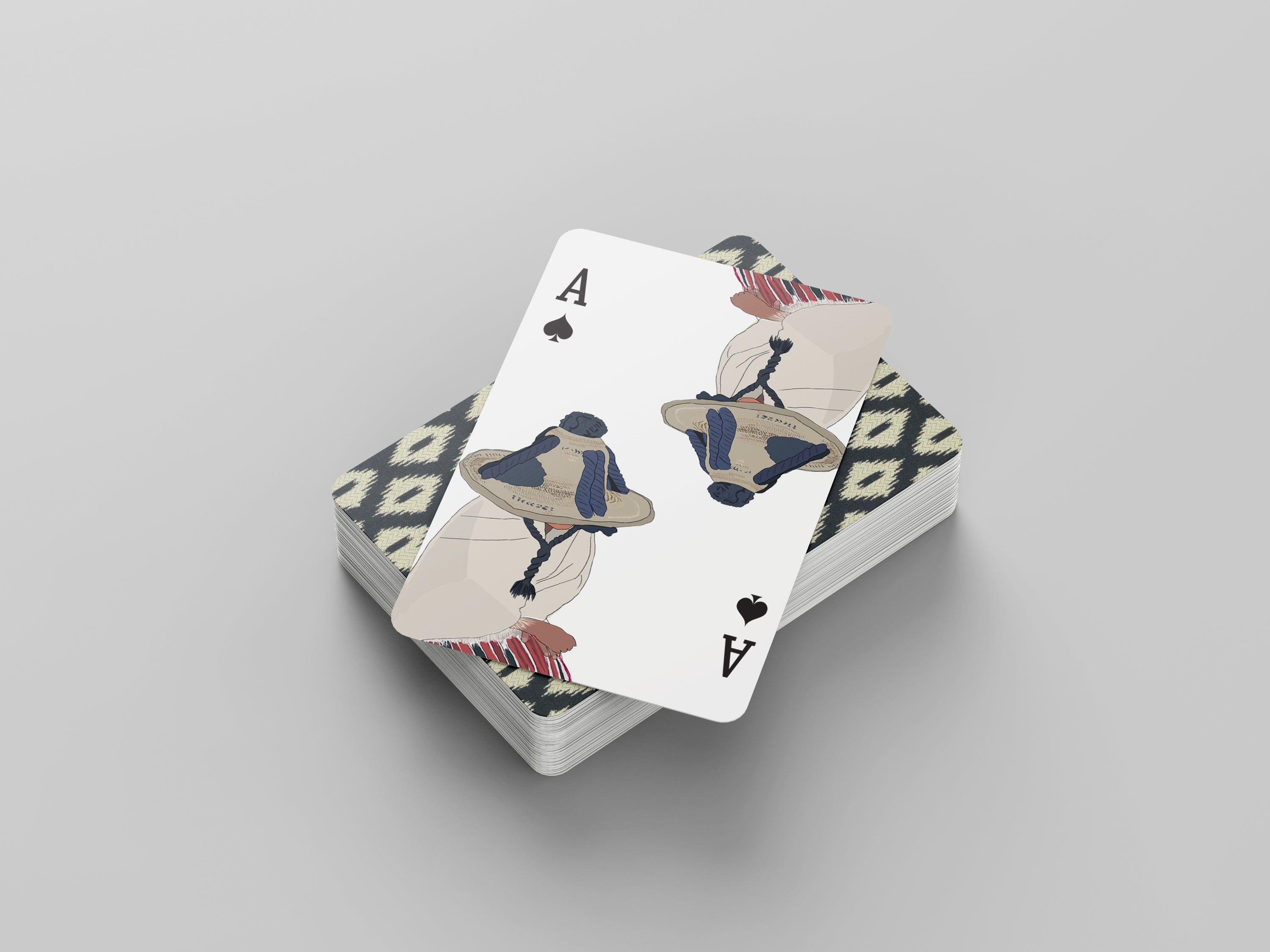 Indigo Ikat | Illustrated Playing Cards