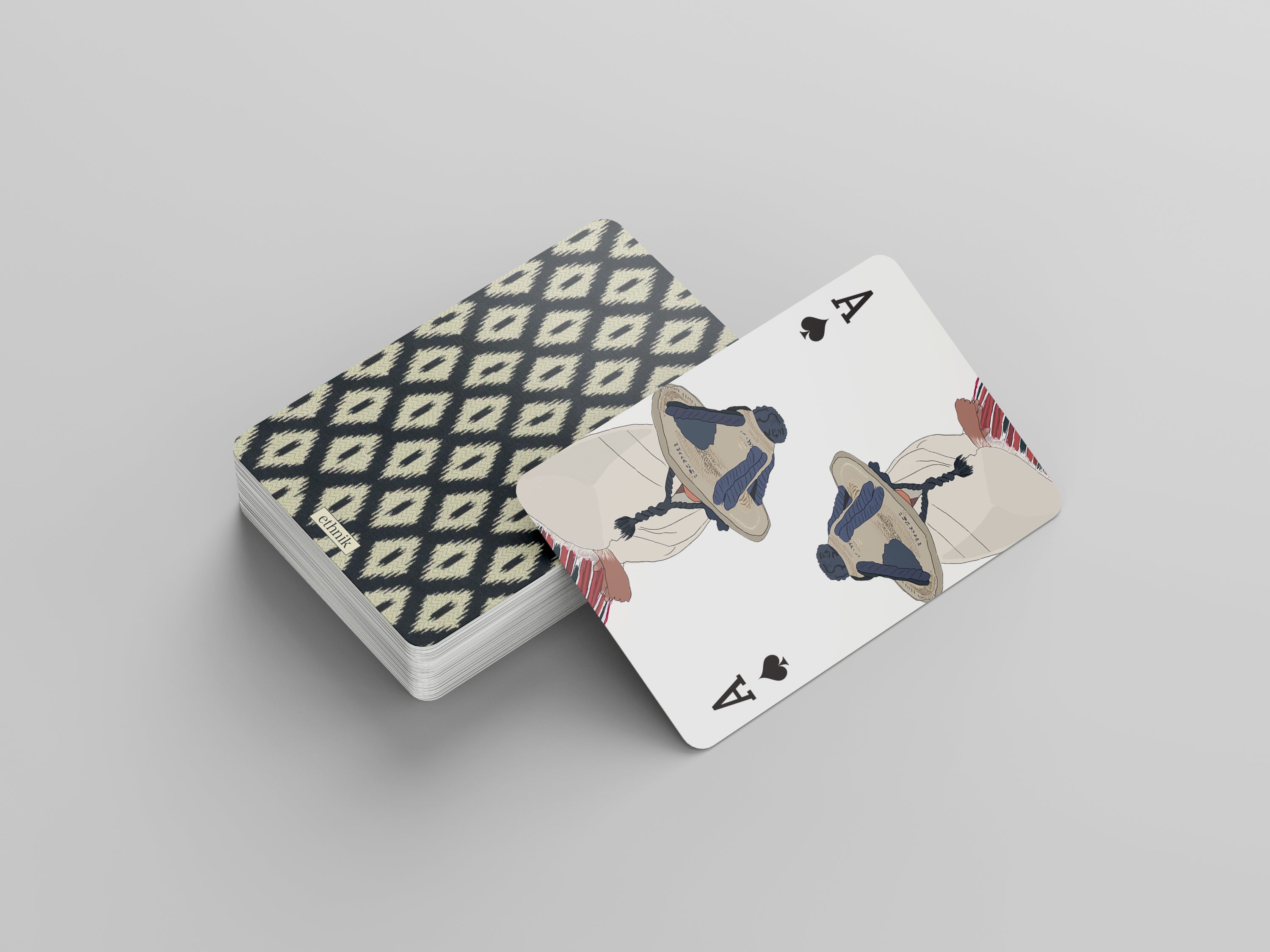 Indigo Ikat | Illustrated Playing Cards