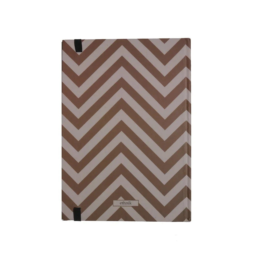 ethnik Morocco chevron notebook with brown and white zigzag pattern cover