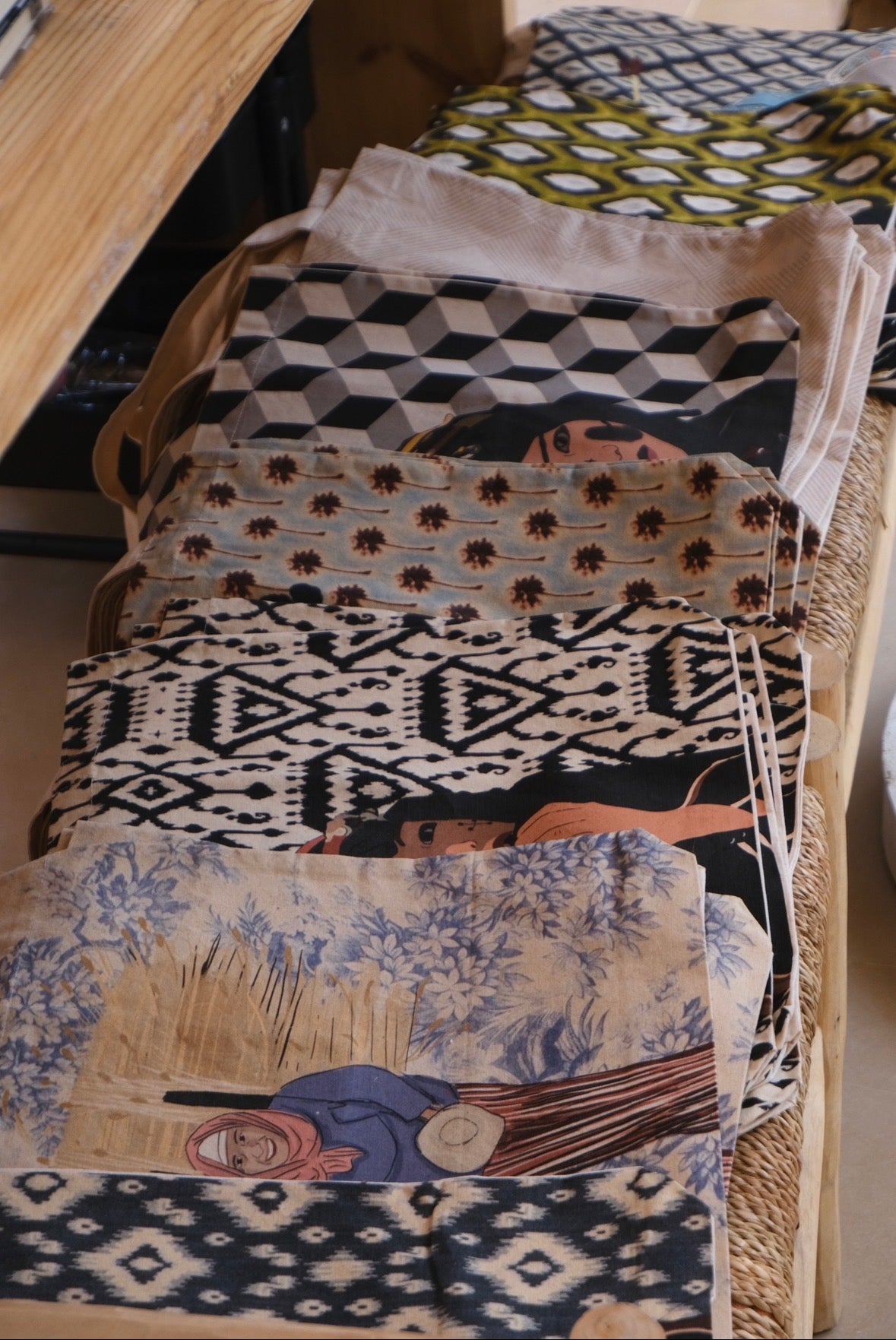 Collection de tote bags ethnik - made in Morocco, illustrations