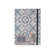 Ethnik Moroccan artisan illustration notebook with geometric tile pattern cover
