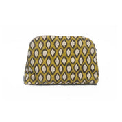 Ethnik Moroccan pouch with yellow and brown geometric pattern on white background