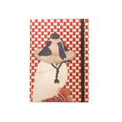Moroccan stationery notebook with woman in traditional hat, ethnic illustration, ethnik brand
