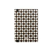 ethnik Moroccan notebook with geometric brown and black pattern on white background