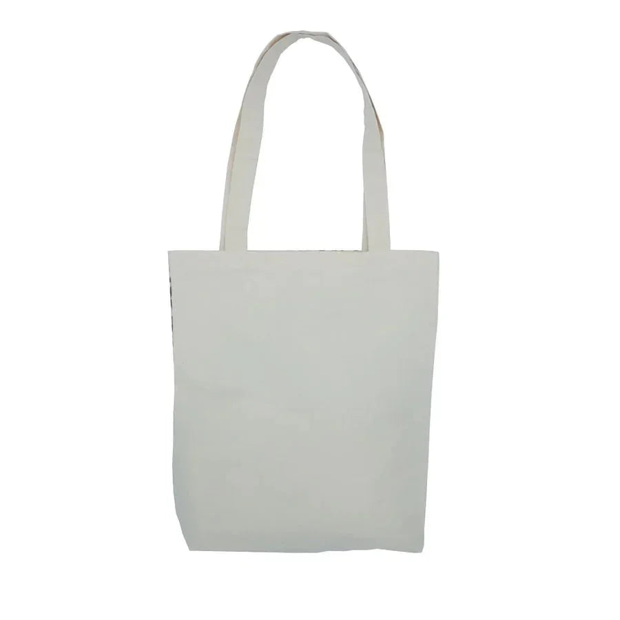 Plain white canvas tote bag with handles, ethnik Morocco accessory