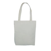 Plain white cotton tote bag from ethnik, Moroccan handmade accessory, front view