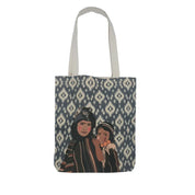 Ethnik tote bag with Moroccan illustration of two women on patterned background
