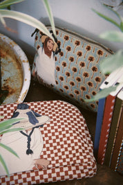 Moroccan illustrated pouches with palm tree and traditional figures, ethnik accessories