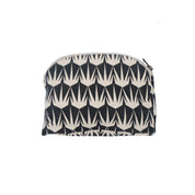 Black and white geometric pouch, ethnik Moroccan accessory with zip closure.