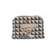 Ethnik Morocco pouch with geometric pattern and illustrated man in traditional clothing