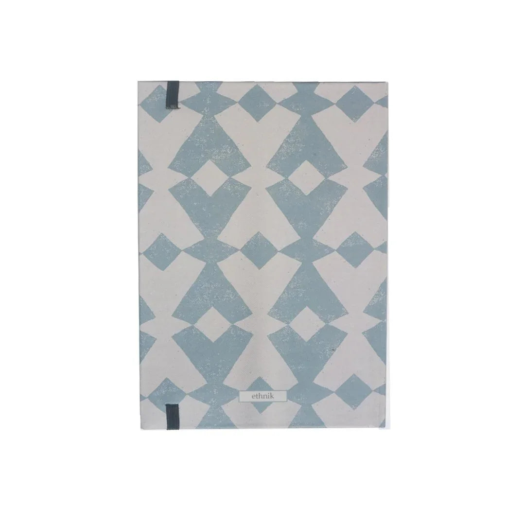 ethnik Moroccan stationery folder with green geometric pattern on white background